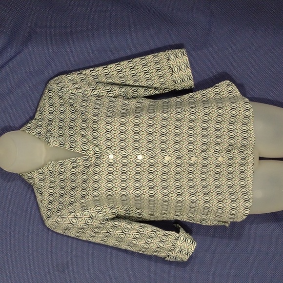 Foxcroft wrinkle-free shaped print button-down shirt 6p - Picture 1 of 7